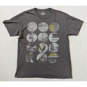 Men's Structure Transportation Theme Graphic T-Shirt Gray Size L